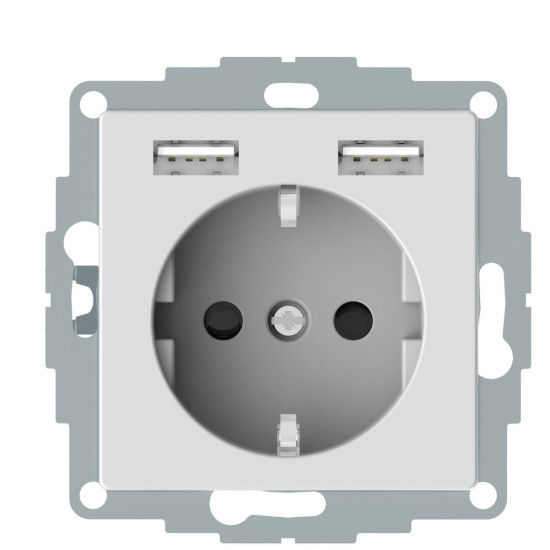 USB розетка Schuko Schneider Electric Merten System M MTN2366-0325 2 USB (активно білий)