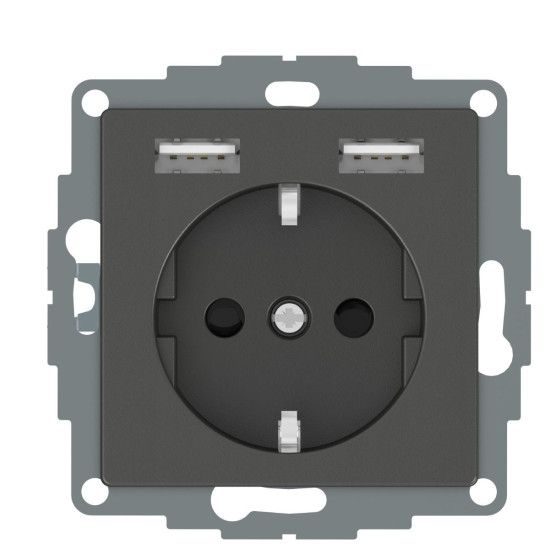 USB розетка Schuko Schneider Electric Merten System M MTN2366-0414 2 USB (антрацит)