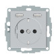USB розетка Schuko Schneider Electric Merten System M MTN2366-0460 2 USB (алюміній)