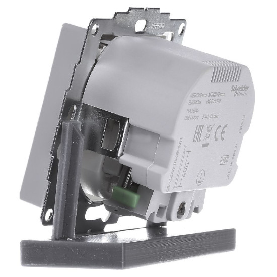 USB розетка Schuko Schneider Electric Merten System M MTN2366-0460 2 USB (алюміній)