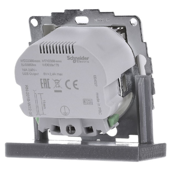 USB розетка Schuko Schneider Electric Merten System M MTN2366-0460 2 USB (алюміній)