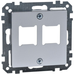 Двопортова центральна плата RJ11/RJ45 розетки Schneider Electric Merten System M MTN291260 (алюміній)