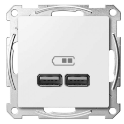 USB-накладка розетки Schneider Electric Merten System M MTN4367-0319 (полярно білий)