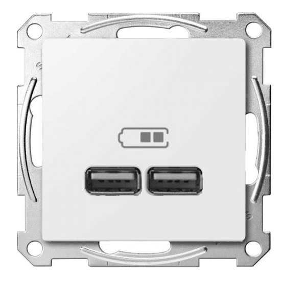 USB-накладка розетки Schneider Electric Merten System M MTN4367-0319 (полярно білий)