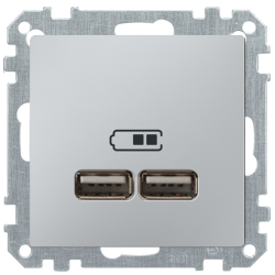 USB-накладка розетки Schneider Electric Merten System M MTN4367-0460 (алюміній)