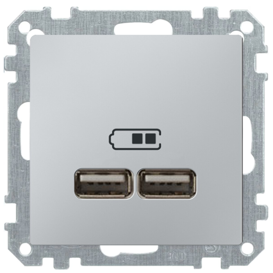 USB-накладка розетки Schneider Electric Merten System M MTN4367-0460 (алюміній)