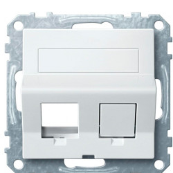 Центральна плата для розетки Keystone RJ45 Schneider Electric Merten System M MTN4568-0319 з полем для напису (полярно білий)