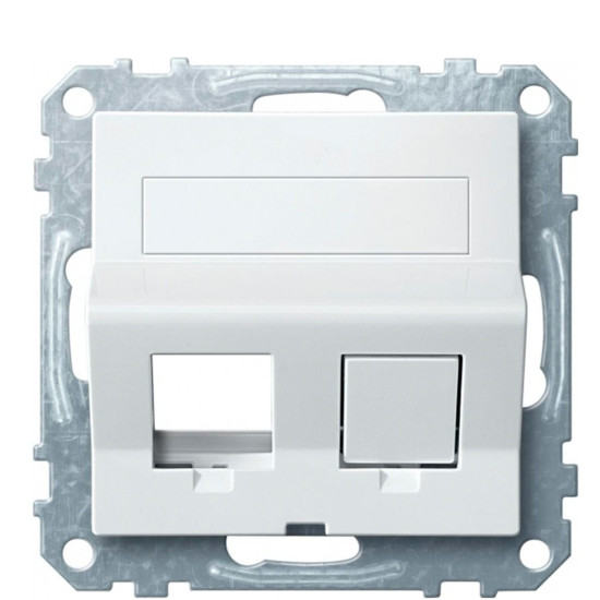 Центральна плата для розетки Keystone RJ45 Schneider Electric Merten System M MTN4568-0319 з полем для напису (полярно білий)