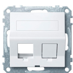 Центральна плата для розетки Keystone RJ45 Schneider Electric Merten System M MTN4568-0325 з полем для напису (активно білий)