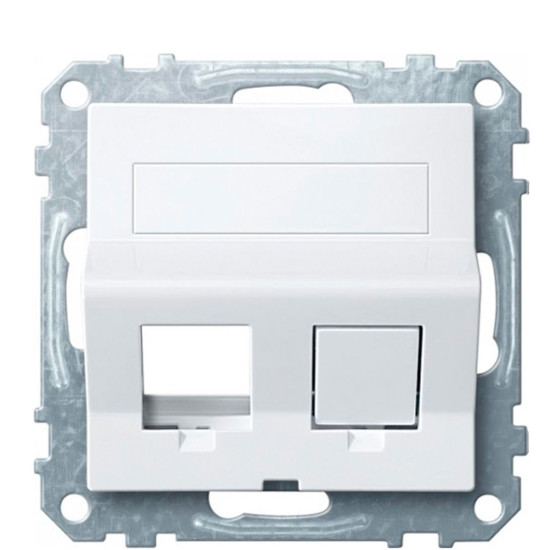 Центральна плата для розетки Keystone RJ45 Schneider Electric Merten System M MTN4568-0325 з полем для напису (активно білий)