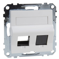 Центральна плата для розетки Keystone RJ45 Schneider Electric Merten System M MTN4568-0325 з полем для напису (активно білий)