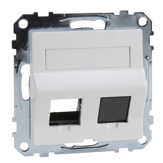 Центральна плата для розетки Keystone RJ45 Schneider Electric Merten System M MTN4568-0325 з полем для напису (активно білий)