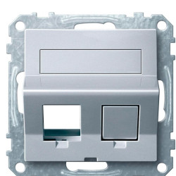 Центральна плата для розетки Keystone RJ45 Schneider Electric Merten System M MTN4568-0460 з полем для напису (алюміній)