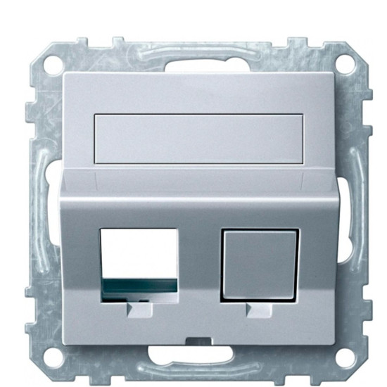Центральна плата для розетки Keystone RJ45 Schneider Electric Merten System M MTN4568-0460 з полем для напису (алюміній)