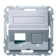 Центральна плата для розетки Keystone RJ45 Schneider Electric Merten System M MTN4568-0460 з полем для напису (алюміній)