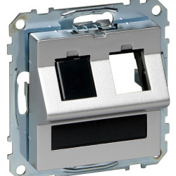 Центральна плата для розетки Keystone RJ45 Schneider Electric Merten System M MTN4568-0460 з полем для напису (алюміній)