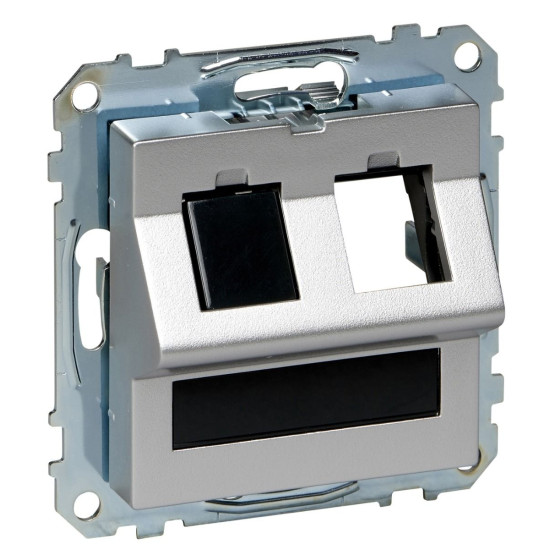 Центральна плата для розетки Keystone RJ45 Schneider Electric Merten System M MTN4568-0460 з полем для напису (алюміній)