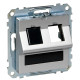 Центральна плата для розетки Keystone RJ45 Schneider Electric Merten System M MTN4568-0460 з полем для напису (алюміній)