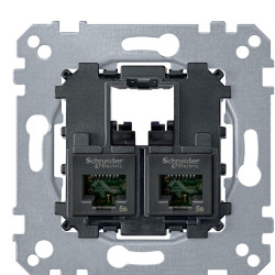 Механізм комп'ютерної розетки RJ-45 2-П cat.5e UTP Merten, MTN4575-0002