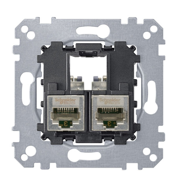 Механізм комп'ютерної розетки RJ-45 2-П cat.5е STP Merten, MTN4575-0012