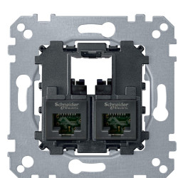 Механізм комп'ютерної розетки RJ-45 2-П cat.6 UTP Merten, MTN4576-0002