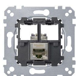 Механізм комп'ютерної розетки RJ-45 1-П cat.6А STP Merten, MTN4576-0021