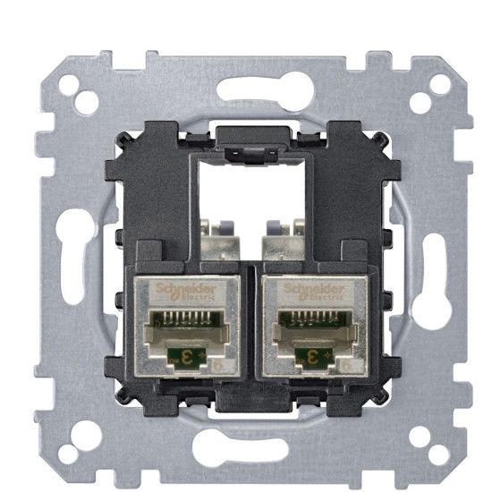 Механізм комп'ютерної розетки RJ-45 2-П cat.6А STP Merten, MTN4576-0022