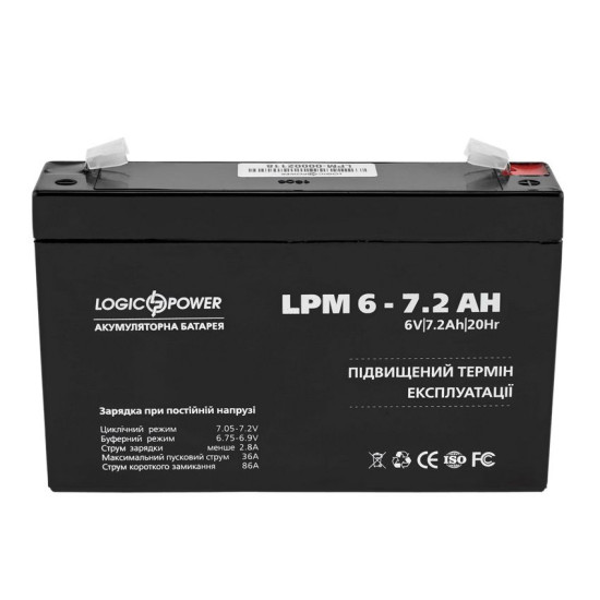 Акумулятор AGM LPM 6-7.2 AH