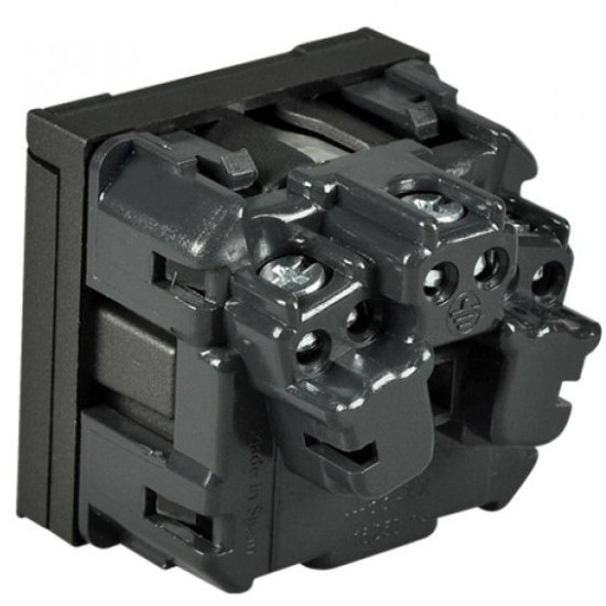Механізм розетки ABB Zenit N2288.1 AN 2М із заземленням та кришкою (антрацит)