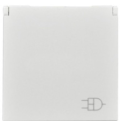 Механізм розетки ABB Zenit N2288.1 BL 2М із заземленням та кришкою (білий)