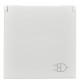 Механізм розетки ABB Zenit N2288.1 BL 2М із заземленням та кришкою (білий)