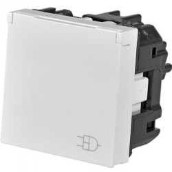 Механізм розетки ABB Zenit N2288.1 BL 2М із заземленням та кришкою (білий)
