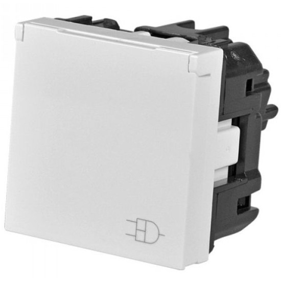 Механізм розетки ABB Zenit N2288.1 BL 2М із заземленням та кришкою (білий)