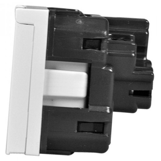 Механізм розетки ABB Zenit N2288.1 BL 2М із заземленням та кришкою (білий)