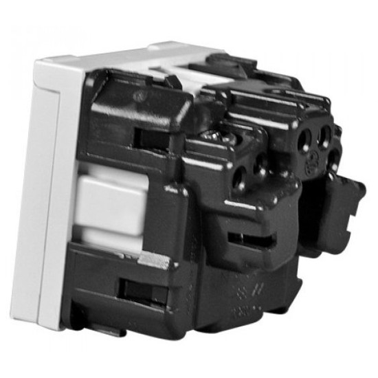 Механізм розетки ABB Zenit N2288.1 BL 2М із заземленням та кришкою (білий)