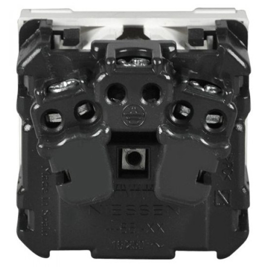 Механізм розетки ABB Zenit N2288.1 BL 2М із заземленням та кришкою (білий)