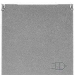 Механізм розетки ABB Zenit N2288.1 PL 2М із заземленням та кришкою (срібло)