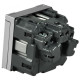 Механізм розетки ABB Zenit N2288.1 PL 2М із заземленням та кришкою (срібло)