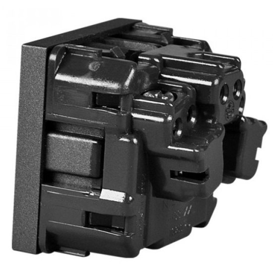 Механізм розетки ABB Zenit N2288 AN 2М із заземленням та захисними шторками (антрацит)