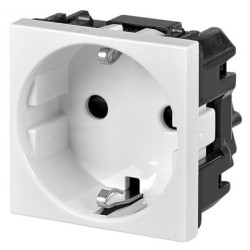 Механізм розетки ABB Zenit N2288 BL 2М із заземленням та захисними шторками (білий)