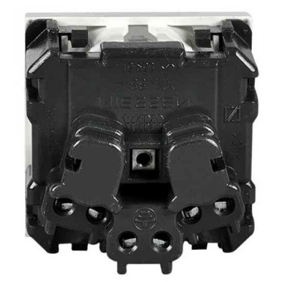 Механізм розетки ABB Zenit N2288 BL 2М із заземленням та захисними шторками (білий)