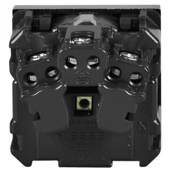 Механізм розетки ABB Zenit N2288 PL 2М із заземленням та захисними шторками (срібло)