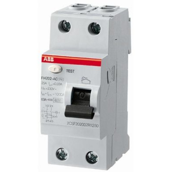 ПЗВ ABB FH202 AC-25/0,03, 25 А, 30 мА, AC
