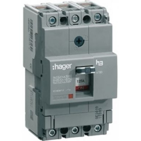 Автомат захисту мережі Hager x160, In=63А, 3п, 18kA