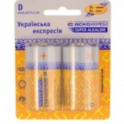 Батарейка лужна Аско-Укрем D.LR20.BL2 (блістер 2шт)