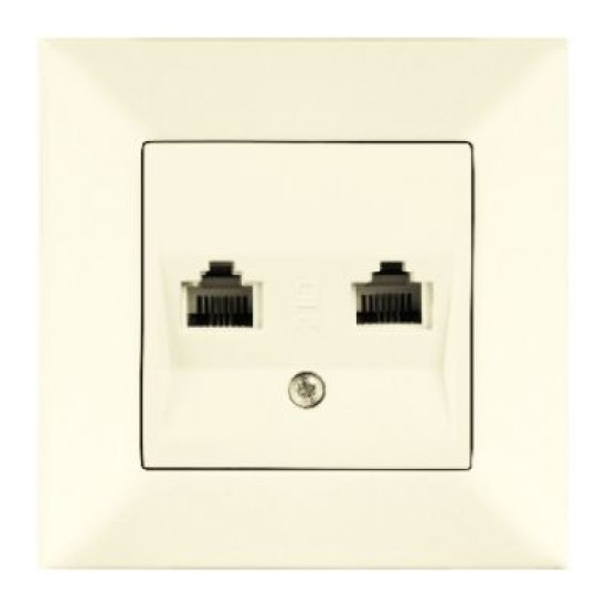 Розетка телефонна Meridian, 2xRJ11 Cat.3, кремовий