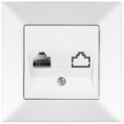 Розетка комп'ютерна Meridian, RJ45 Cat.5e, білий