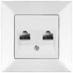 Розетка комп'ютерна Meridian, 2xRJ45 Cat.5e, білий