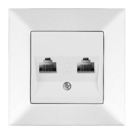 Розетка комп'ютерна Meridian, 2xRJ45 Cat.5e, білий