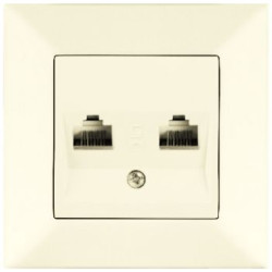 Розетка комп'ютерна Meridian, 2xRJ45 Cat.5e, кремовий